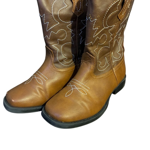 Brown Western Kids Cowboy Boots - Picture 4 of 5
